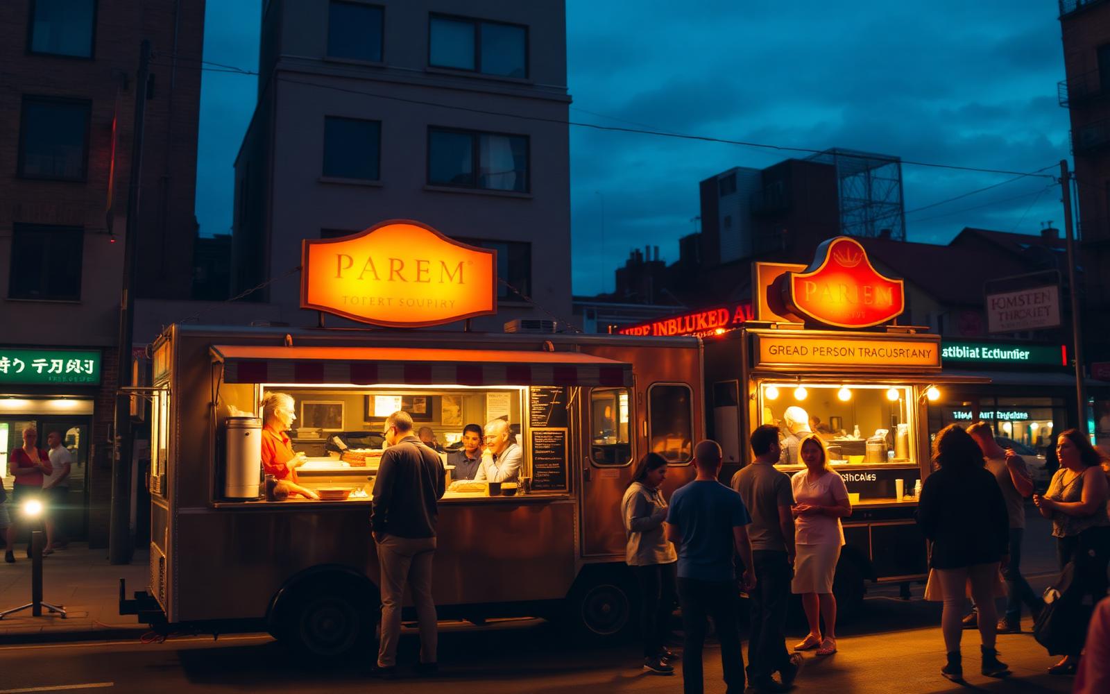 Smash&Roots food truck i Örebro vid skymningen